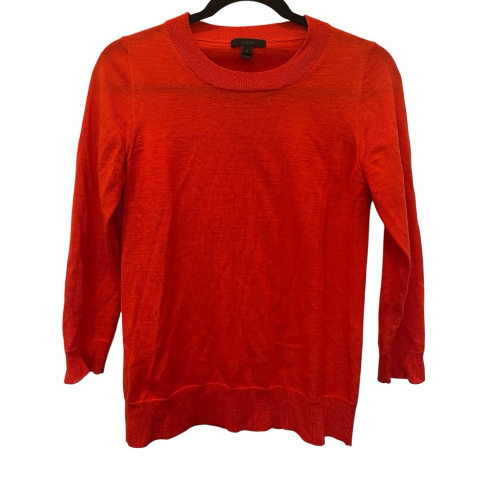 J. Crew Merino Wool Red Knit Top Size Small